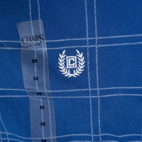NEW CHAPS blue polo shirt size M - Picture 4 of 5